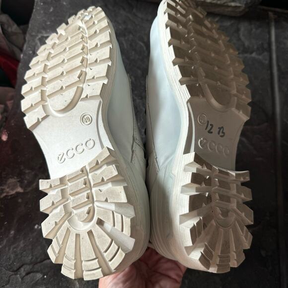 Ecco tredtray bright white lace up moto leather combat boots women’s 40 US 9-9.5 - Picture 5 of 7